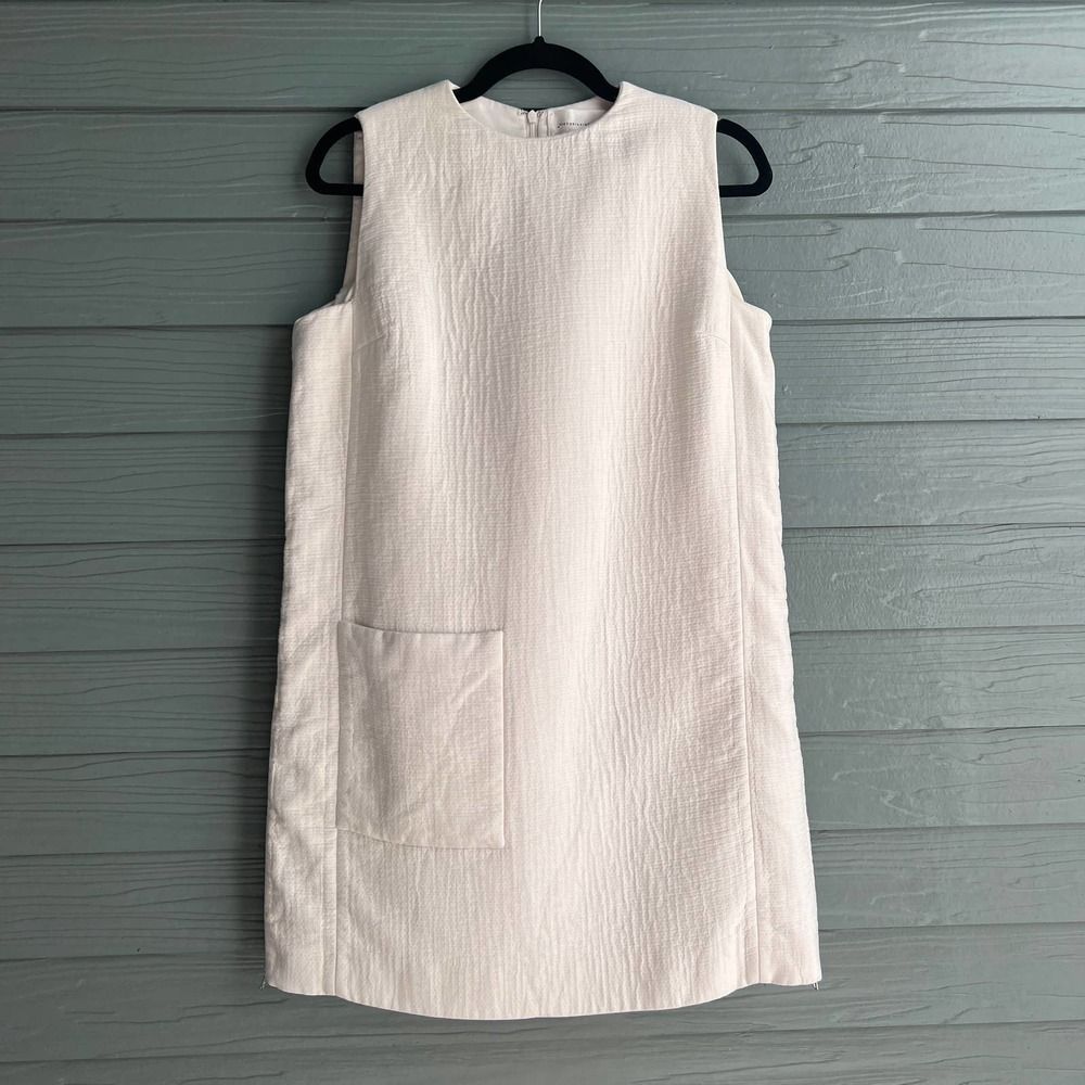 Victoria Beckham White Sleeveless Mini Shift Dress Size 10